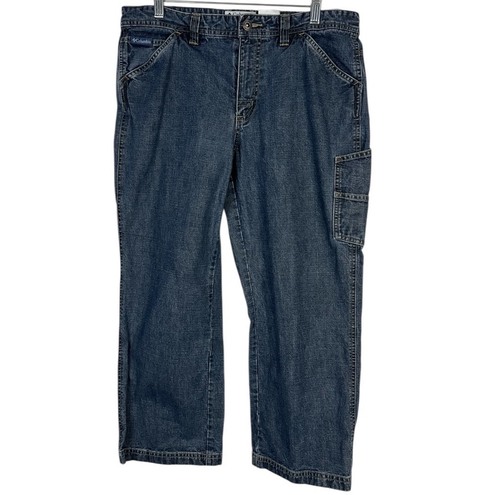 Columbia Women's Blue Denim Carpenter Capri Pants - Size 10 Medium Wash